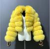Cappotto da donna in finta pelliccia di volpe europea, Patchwork, Manica lunga