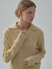 MOAT Collar Cable Boucle Knit (Butter Yellow)
