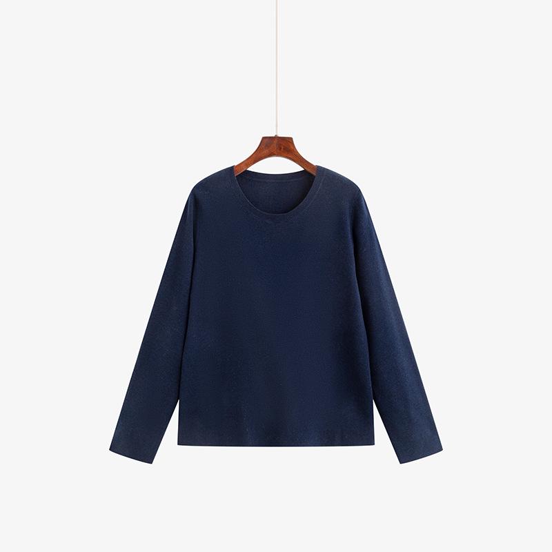

Plus Size Women s Round Neck Knit Sweater - Autumn Winter 2025 Loose Fit Base Layer Top XXL (150-180 jin)