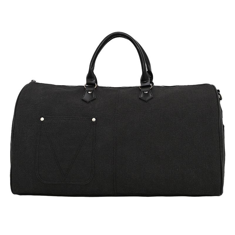 

Retro short-haul duffel bag Large capacity Unisex business trip overnight travel bag No shoulder boarding bag чорний