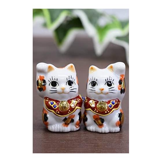 Kutani Ware Chibi Lucky Cat Золотая пара из ситца gold-mike-F