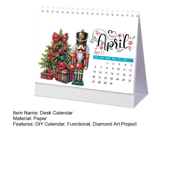 2026 DIY Desk Calendar Desktop Diamond Art Calendar Standing Monthly Calendar Planner for Home Office School Teachers New Year Gifts