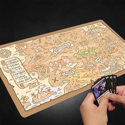 Treasure Map Magic Party Game Mat Durable Rubber for MTGTCG Games Xcm Mouse Pad Offices Desk Mats Friendly Design