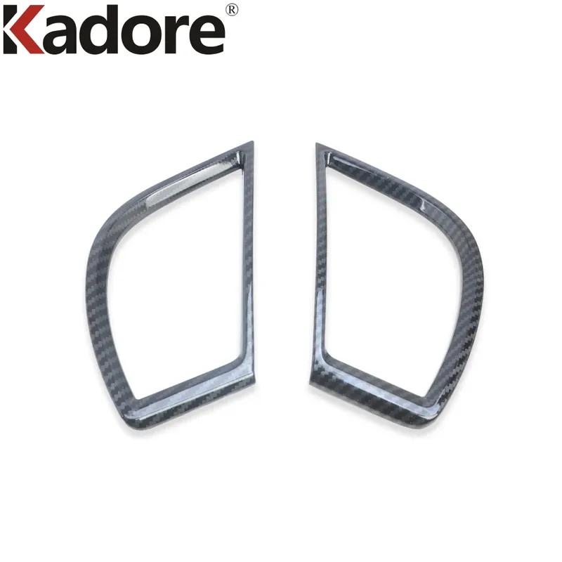 For Kia Seltos     Carbon Fiber Car Front Side Air Condition Vent Outlet Cover Molding Trim Interior Accessories