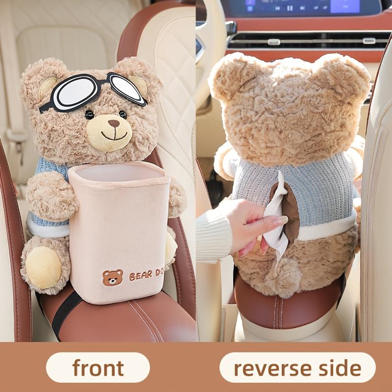 Niedlicher Auto-Taschentuchhalter & Mülleimer 2-in-1, Kreativer Auto-Organizer, Armlehnenaufbewahrung für Autozubehör, Platzsparendes Auto-Gadget