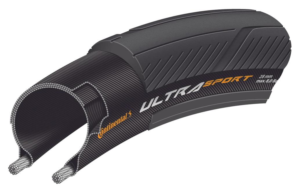 Continental Road Tire Ultra Sport 3 Black/Black 700x25C FB