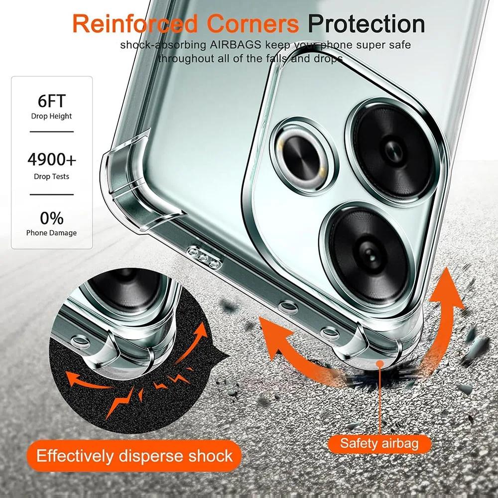 Air Bag Shockproof Clear Case For Motorola Moto G30 G31 G32 G34 G35 G42 G52 G54 G60 G72 G73 G84 G85 G100 Soft Transparent Cover