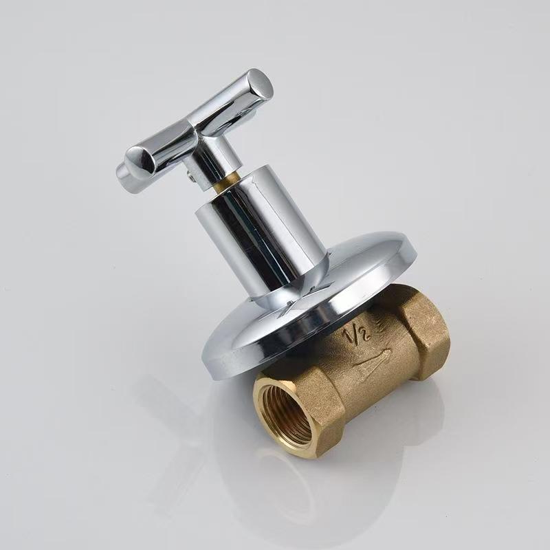 1Pcs Copper Bathtub Faucet Valve 1/2'' 3/4'' Bathroom Shower Cold Water Tap Valve Single Handle Concealed Angle Valve Accessory