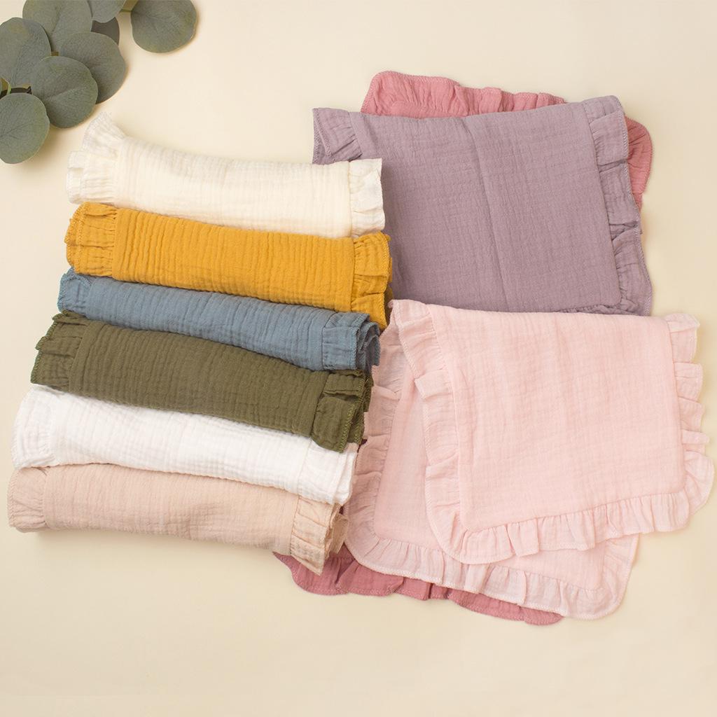 100% Cotton Baby Gauze Comfort Cloth: Newborn Multi-functional Handkerchief, Burp Cloth, Ruffle Towel, Soft & Skin-friendly.