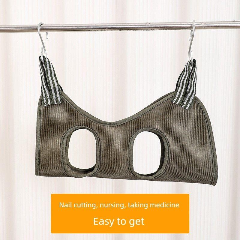 

Cat Nail Cutting Bag Fixation Miracle Baby Sponge Cat Grooming Bag Hanging Hammock Anti-Scratch Bite Dog Pet Supplies Cat Olive (Normal)