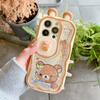 For iPhone 11 12 13 14 15 16 17 Pro Max Quicksand Ears Rilakkuma Sliding Window Protect Camera Case