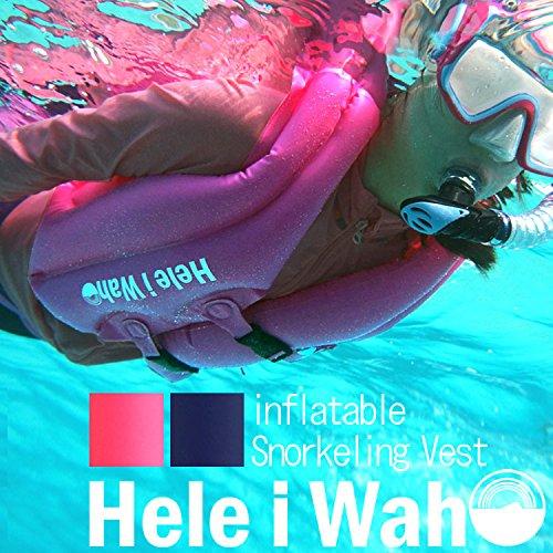 Hele i Waho Snorkeling Vest, Smallest Size for Travel, Inflatable Snorkeling Vest for Adults, Floating Vest, MS Navy