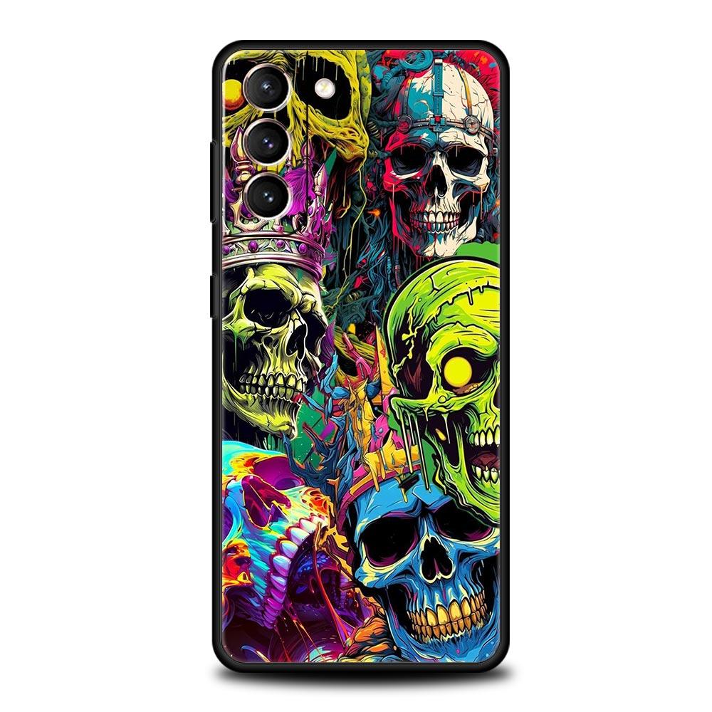 Skeleton Skull Phone Case for Samsung Galaxy S26 S25 S24 S23 S22 S20 S21 FE Ultra S25 Edge Plus 5G Soft TPU Cover Fundas Capas