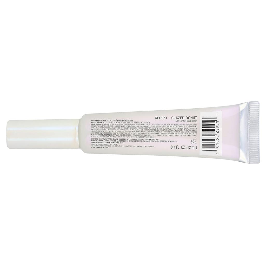L.A. Girl, Glazed Lippie Lip Serum, GLG951 Glazed Donut, 12ml (0.4 fl oz)