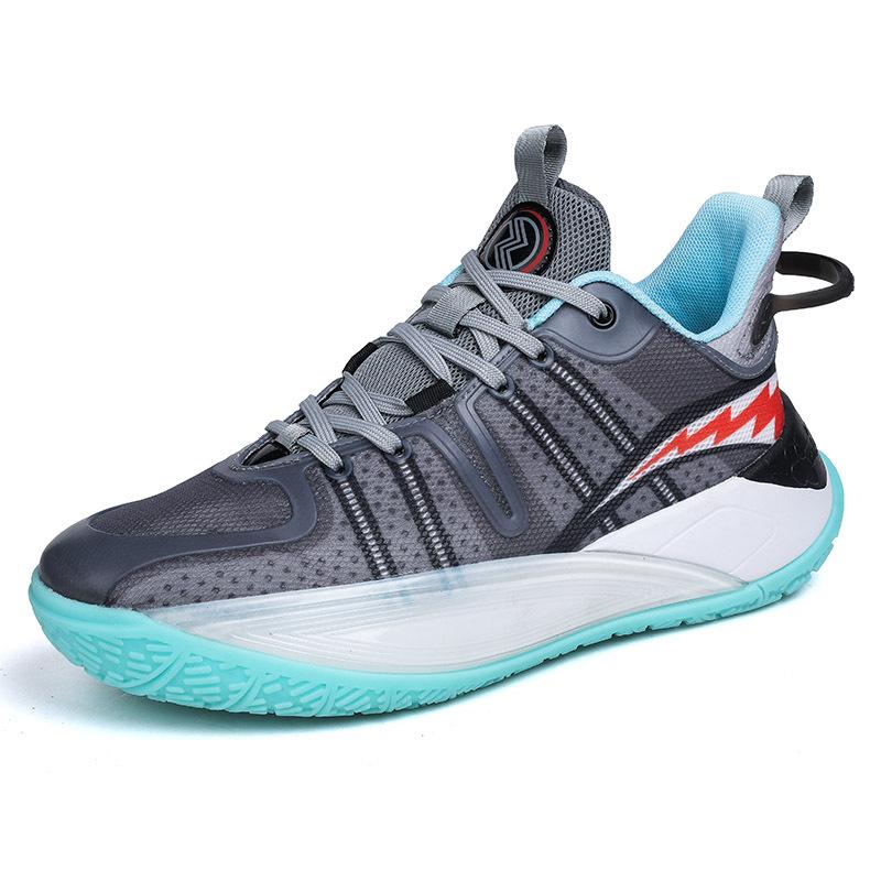 Foreign Trade Basketball Shoes Men's Spring and Summer Breathable Mesh Thick-soled Non-slip Sports Youth Sneakers Comfortable and Versatile