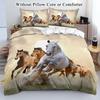Horses Bedding Set Animal Soft Polyester Duvet Cover Set Quilt Cover With Pillowcase For Bedroom Decor Birthday Gift For Girls