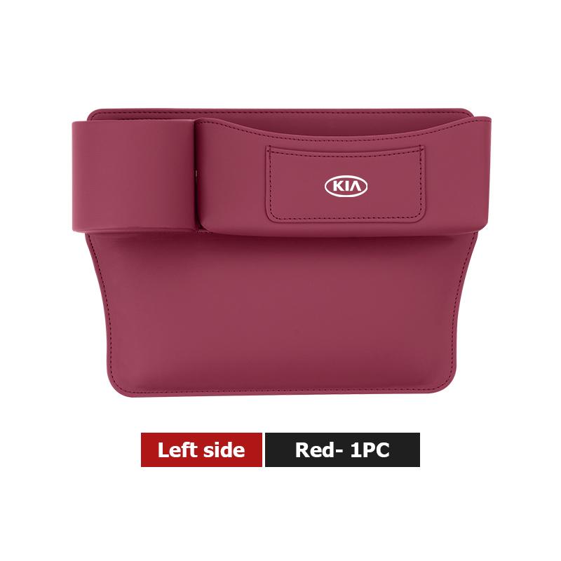 For KIA Leather Car Seat Crevice Storage Box Seat Slit Gap Organizer Bag K5 K2 Rio Optima Sportage Venga Sorento Stonic ForteZF8