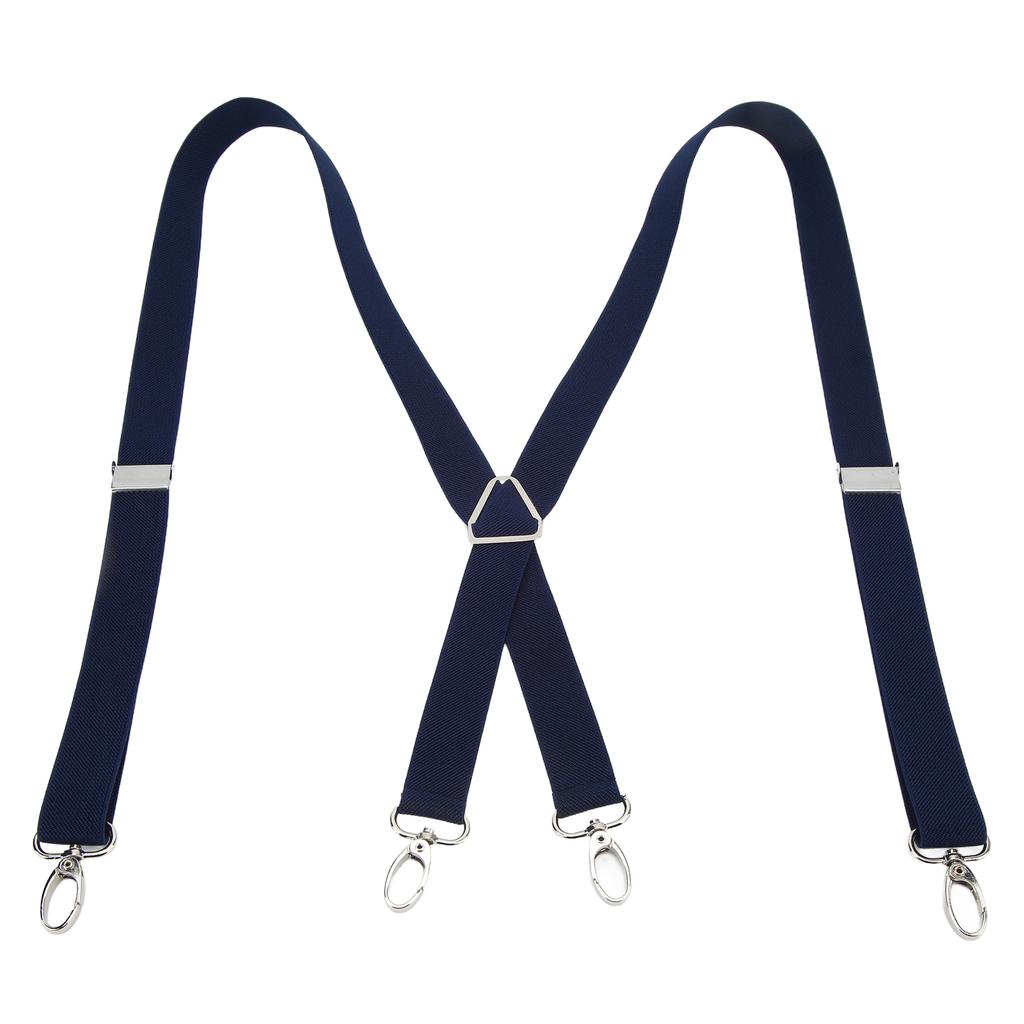Mens Suspenders   Stretchable 2.5x110cm/1.0x43.3in Comfortable Fit 4 Metal Buckles Pants Suspenders for Adult