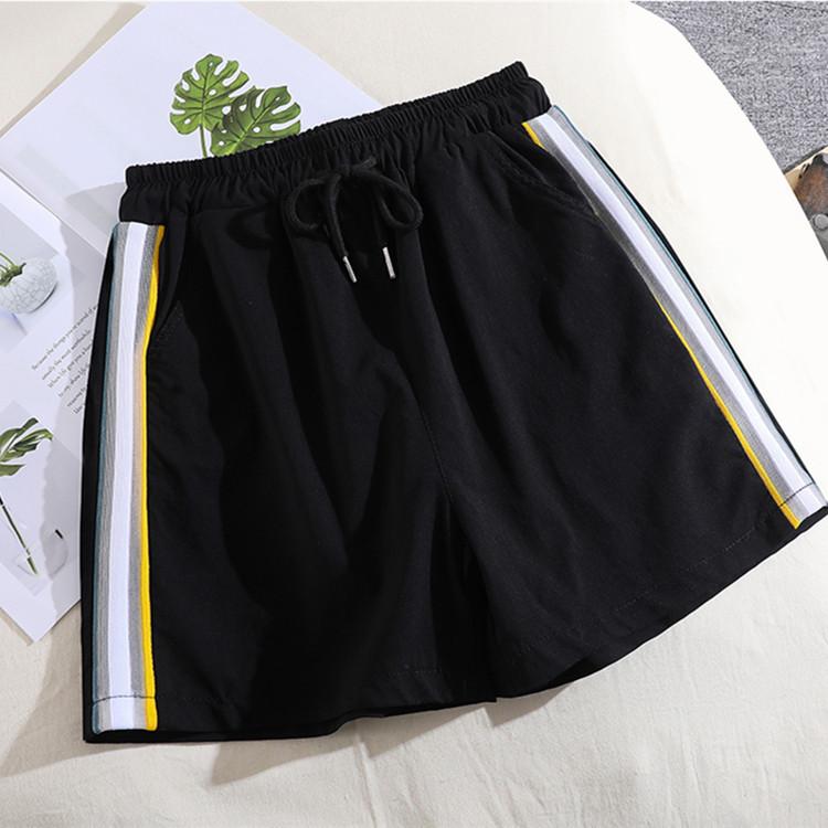 

Летние быстросохнущие шорты с тремя и четырьмя точками, эластичные брюки, повседневные спортивные брюки большого размера 2XL чёрный