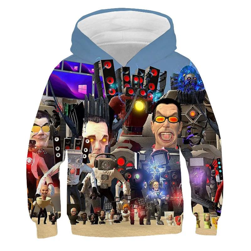 Bluza z nadrukiem Skibidi Toilet dla dzieci Jesień Zima Ubrania Dziecięca Bluza Titan Speakerman Bluzy dla chłopców Dziewczęcy Sweter z kapturem Cartoon