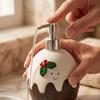 Kreative Eiform-Spenderflasche mit lächelndem Gesicht und dekorativem Blattdesign für den Tisch zu Hause Küchen-Badezimmerzubehör
