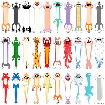 30PCS Cute Funny Animal-shaped Bookmark Creative Designs Giraffes Crocodiles Shark Perfect Marking Page Book Gift Bookmark