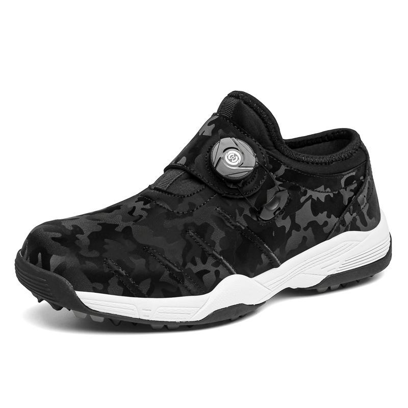 

Spring and summer new rotary buckle golf shoes fashionable men s and women s platform outdoor sports shoes grass sneakers 35 чёрный
