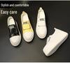 Women's 2025 Spring/Summer White Slip-On Hidden Heel Sneakers: Korean Style Casual Loafers