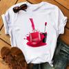 Maycaur Nuova Maglietta da Donna Estiva con Stampa 3D Smalto Colorato per Unghie Maglietta Femme Tumblr Top Maglietta Casual Abbigliamento Femminile Top