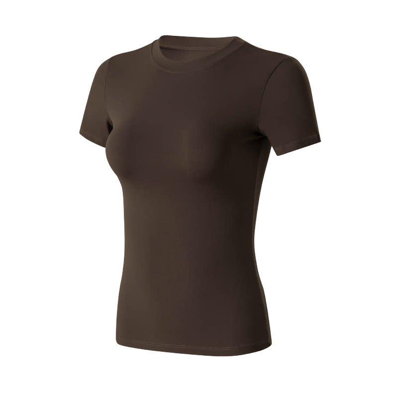 Women's Slimming Short Sleeve Yoga & Running T-Shirt - Breathable, Round Neck Fitness Top for Pilates & Outdoor Activities