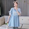 Korean-Style Maternity Summer T-Shirt and Mid-Length Dress Two-Piece Set