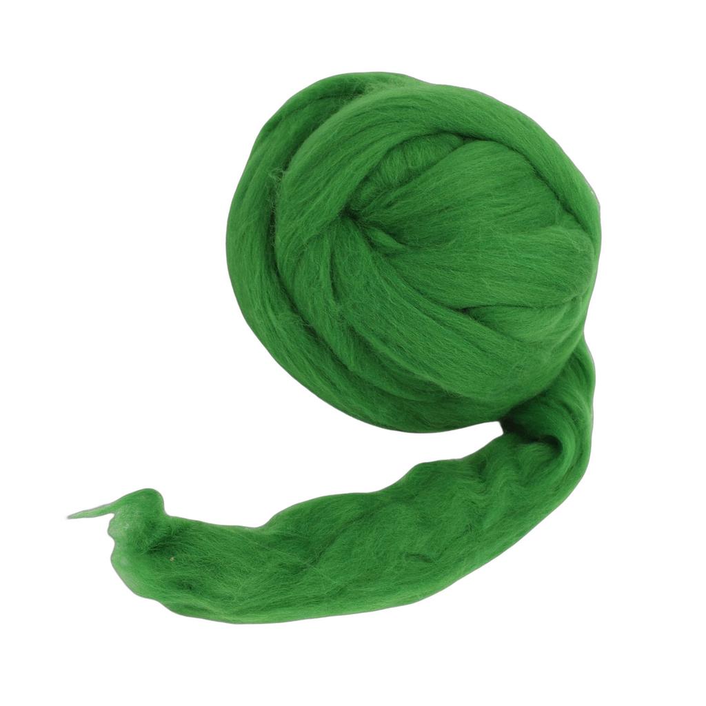 Wool Roving 200g Green Soft Comfortable Wool Roving Yarn for Felting Weaving