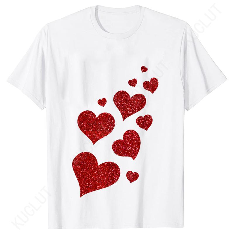 Damen Valentinstag T-Shirts Niedliche Herz T-Shirts Lustige Valentinstags T-Shirts für Damen Kurzarm Kleidung Sommer Mode T-Shirts