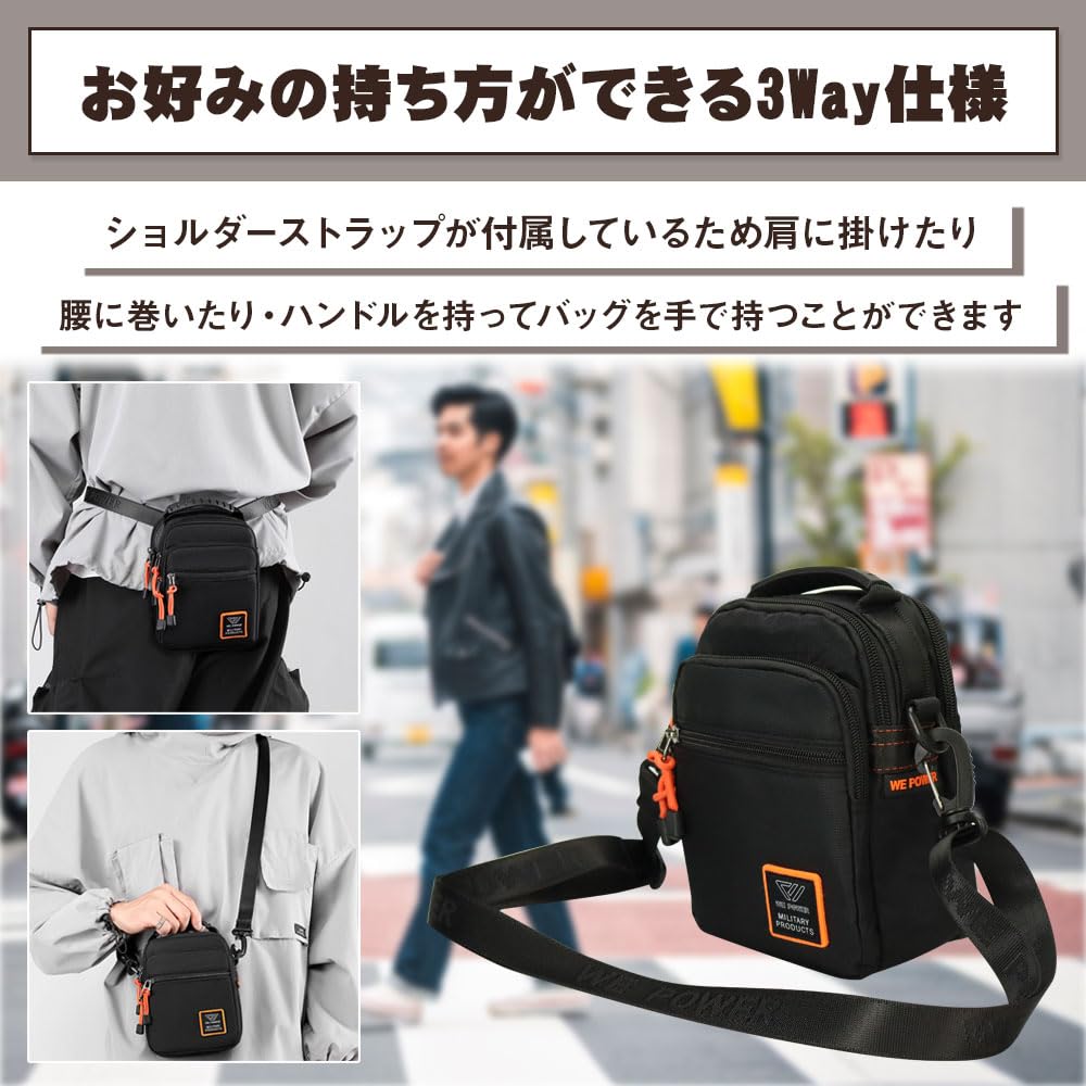 Shoulder Bag with Handle and Multiple Perfect for Outdoor and As a Waist Pouch Pockets, Activities, Travel, Shopping,