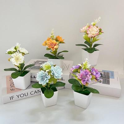 Miniature Chrysanthemum Bonsai Prop - Artificial Flower Decoration for Photography