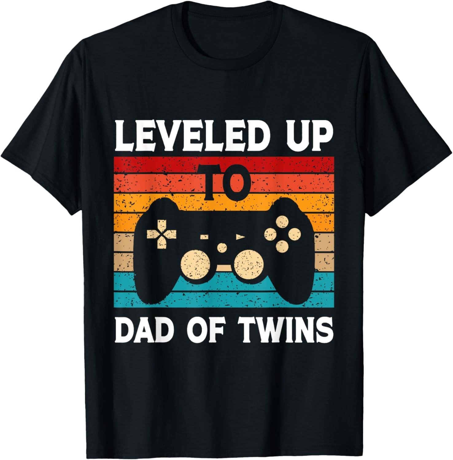 Funny Father s Day Novelty for Gamer Twins Dad T-Shirt S разноцветный