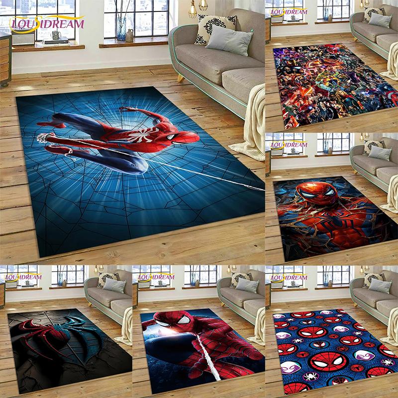 Spider Man Carpet Superhero Marvel Avengers Cartoon Rug Bedroom Living Room Sofa Kids Large Home Decor Entrance Floor Mat