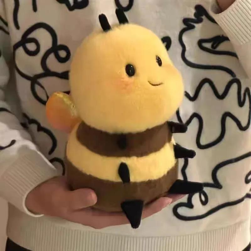 20CM Cute Little Bee Fluffy Ladybug Plush Toy Animal Honey Bee Stuffed Insect Toys with Wings PLushie Cartoon Kawaii Doll Kids