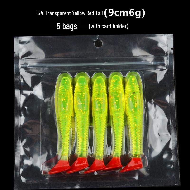 Double Jointed TPE Soft Bait with T-Tail for Bass, Perch, and Black Pit Fish