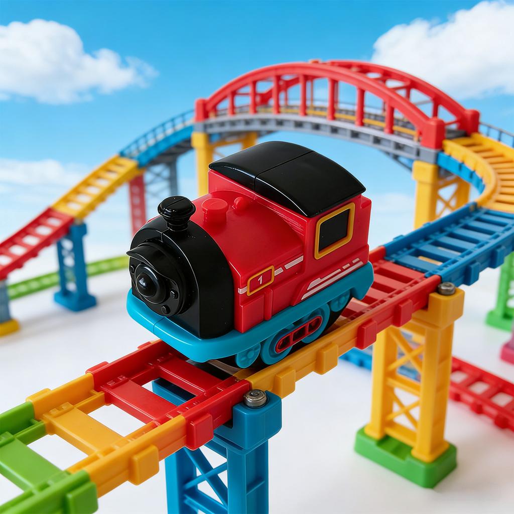 Electric Magnetic Rail Train Set Christmas Birthday Gifts Rail Car Train Toy for 3 4 5 6 7 8 Years Old Boys Girls