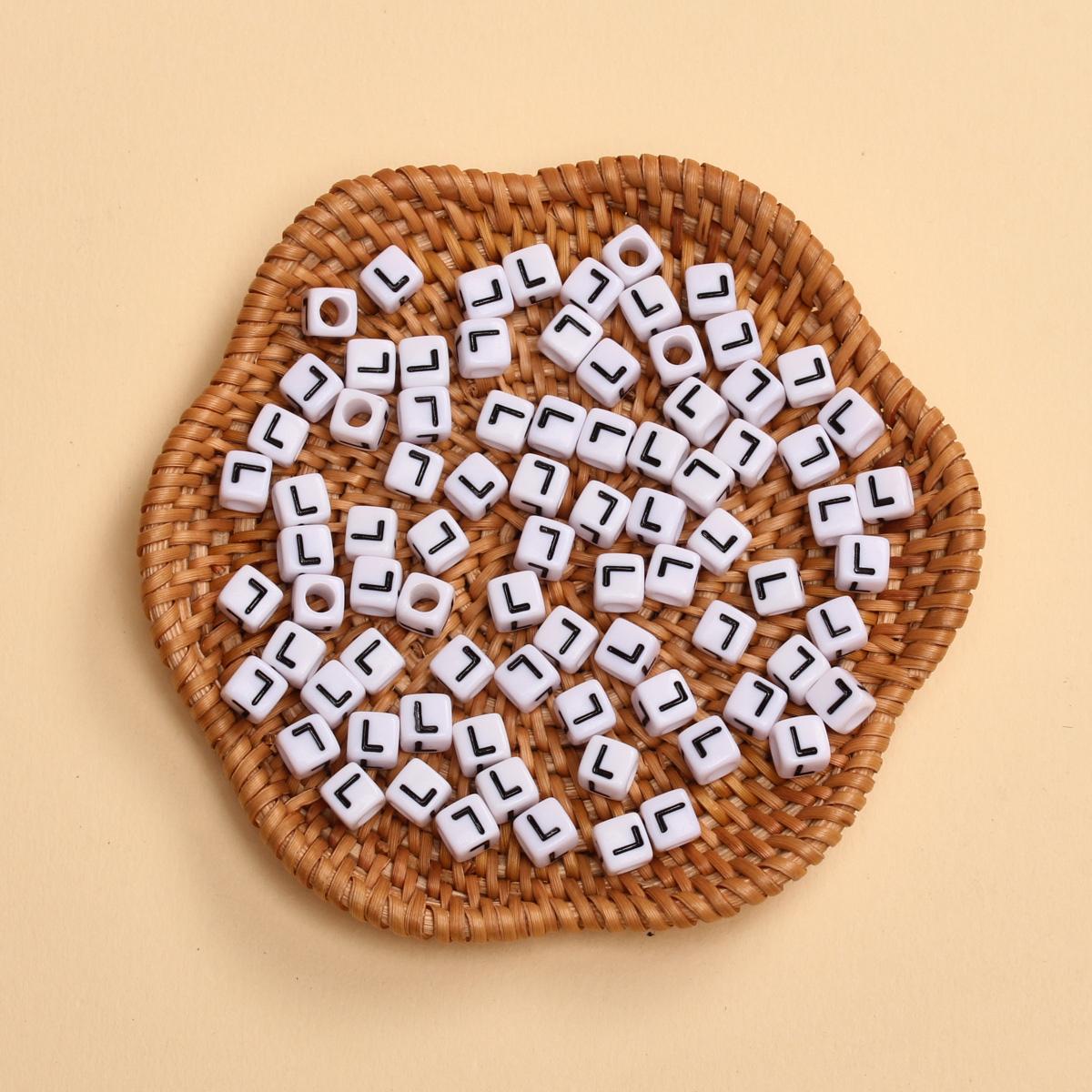 

100 шт. 5,5 мм бусины с буквами AZ акриловые квадратные большие отверстия бусины с буквами для изготовления ювелирных изделий своими руками ожерелья и браслеты L