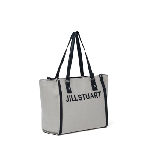 JILL STUART Women's Tote Bag with Panel, Brand Logo, Daily Casual, White x Black, JSLH5AH1