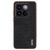 For Xiaomi 14 Pro Case Leather+TPU Electroplating Phone Cover Crocodile Texture
