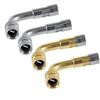 90 Degree Bent Motorcycle Valve Adapter, Copper Silver Tyre Tube Angle Valve Extension, Universal Accessories for Car Truck