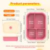4 Compartment Lunch Box Leak Proof Silicone Meal Boxes with Lids Snack Container Microwave Oven Bento Box for Adult and Students
