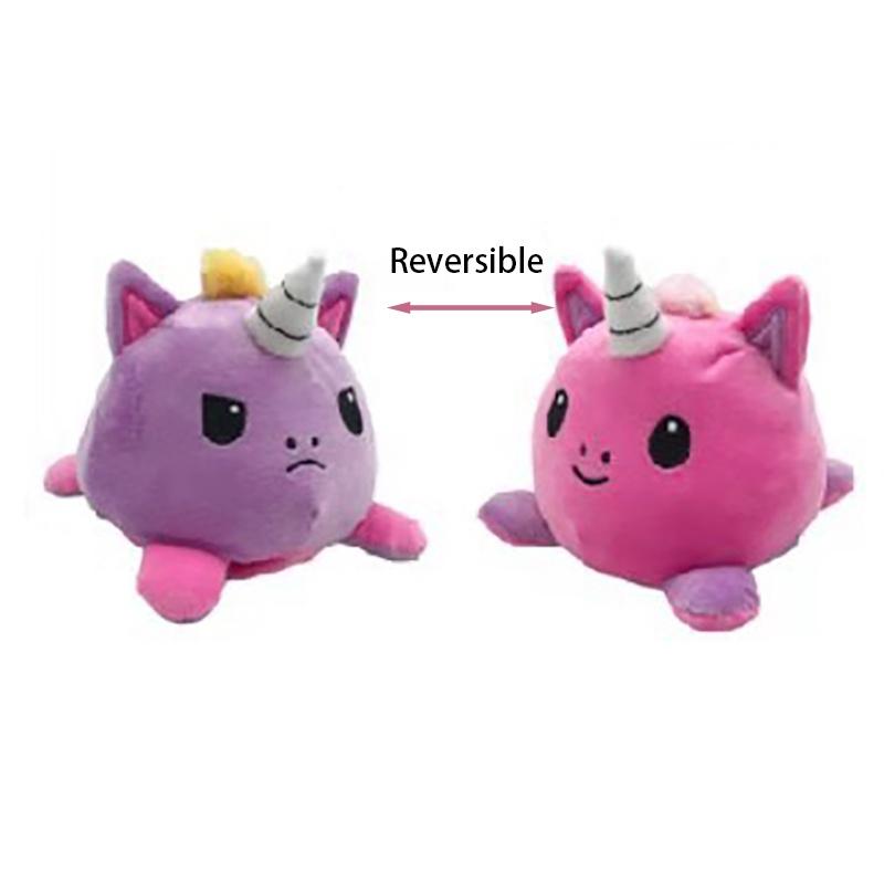 Magical Reversible Unicorn Plush Doll Luxurious Soft Material With Feather Cotton Filling For Comfort