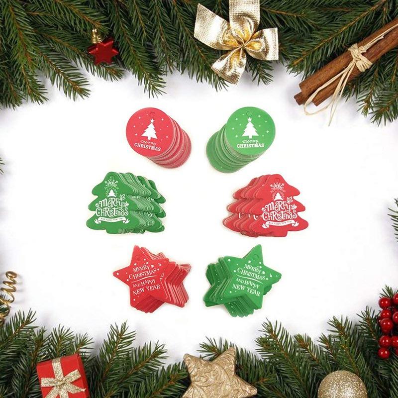 100 szt./opakowanie Etykiety do pieczenia na Boże Narodzenie Kartki papierowe do samodzielnego wykonania Etykiety Zawieszka Opakowania na ślub Urodziny Boże Narodzenie Dekoracje pudełek na ciasta