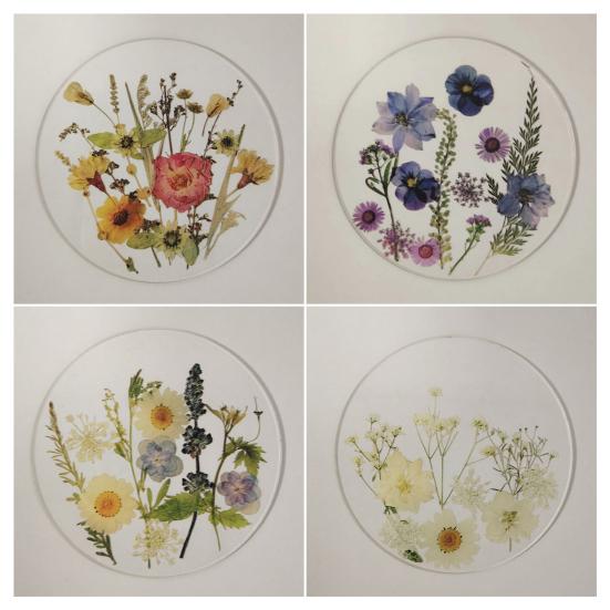 2D Urocze Kwiatowe Podkładki pod Kubki Vintage Kwiatowe Podkładki na Wesele Urodziny Dekoracja Stołu Wielokrotnego Użytku Okrągłe Akcesoria Kuchenne do Filiżanek