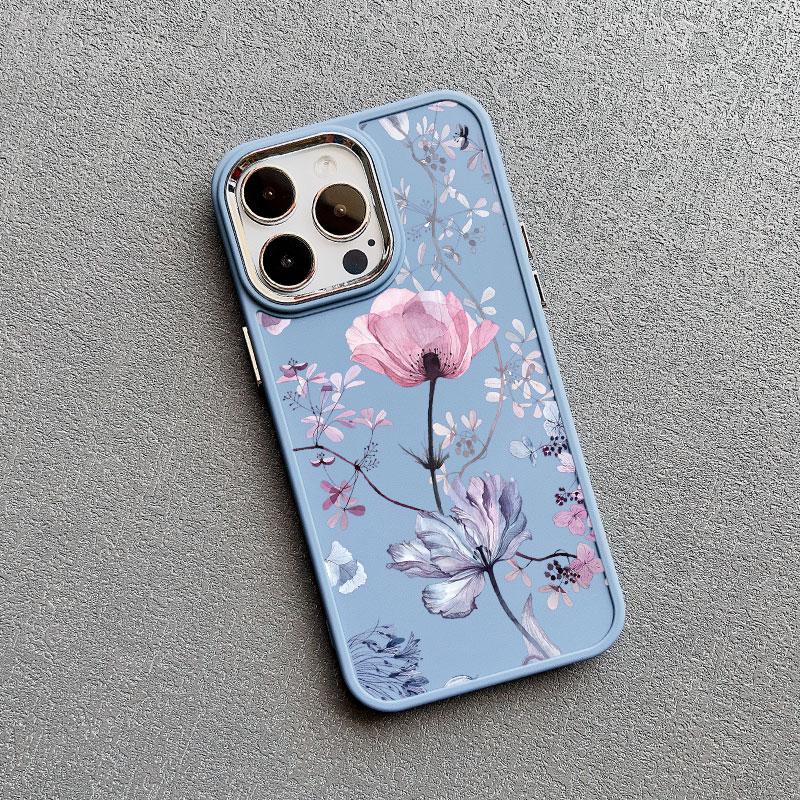 Flower Luxury Silicone Phone Case For  iphone 13 12 Pro Max 15 7 8 plus X XR XS 11 14 Pro Max Shockproof Soft Shell Cover Fundas