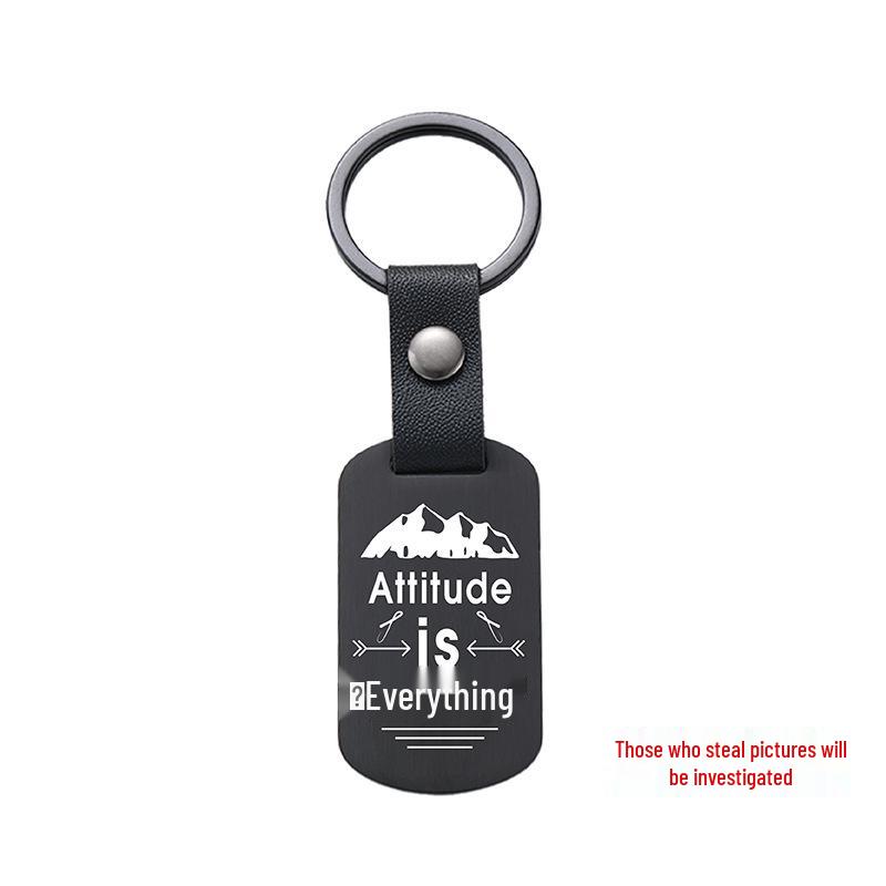 Gravierbarer Metall-Leder-Schlüsselanhänger - Inspirierendes Langlauf-Bergsteiger-Geschenk